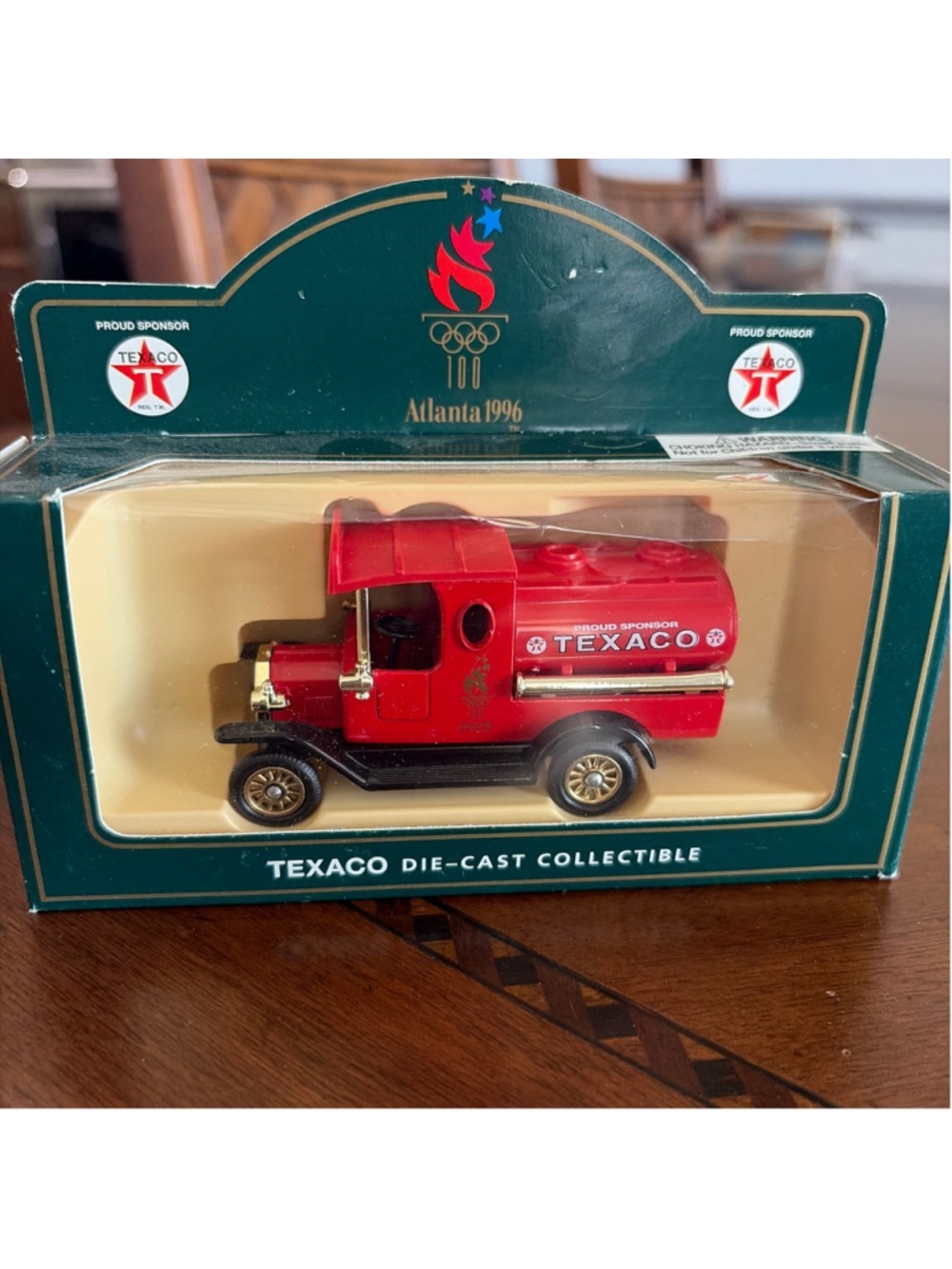 Lledo Die-Cast Texaco Atlanta 1996 Olympic Tanker Truck Red Black Large - Picture 1 of 6